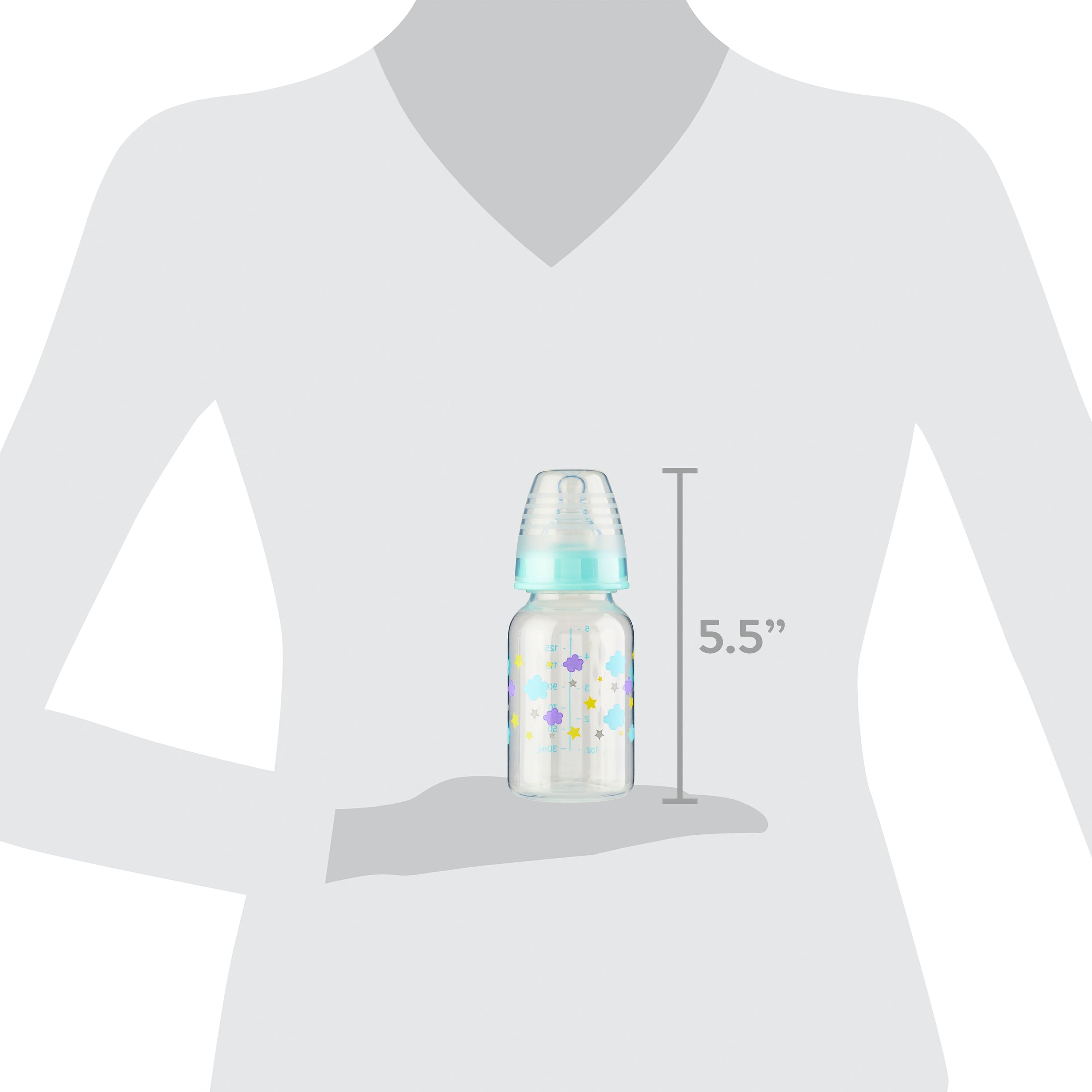 Parent'S Choice Standard Neck Baby Bottle, 5 Fl Oz, Newborn 0 Month & Up, Multicolor, Unisex