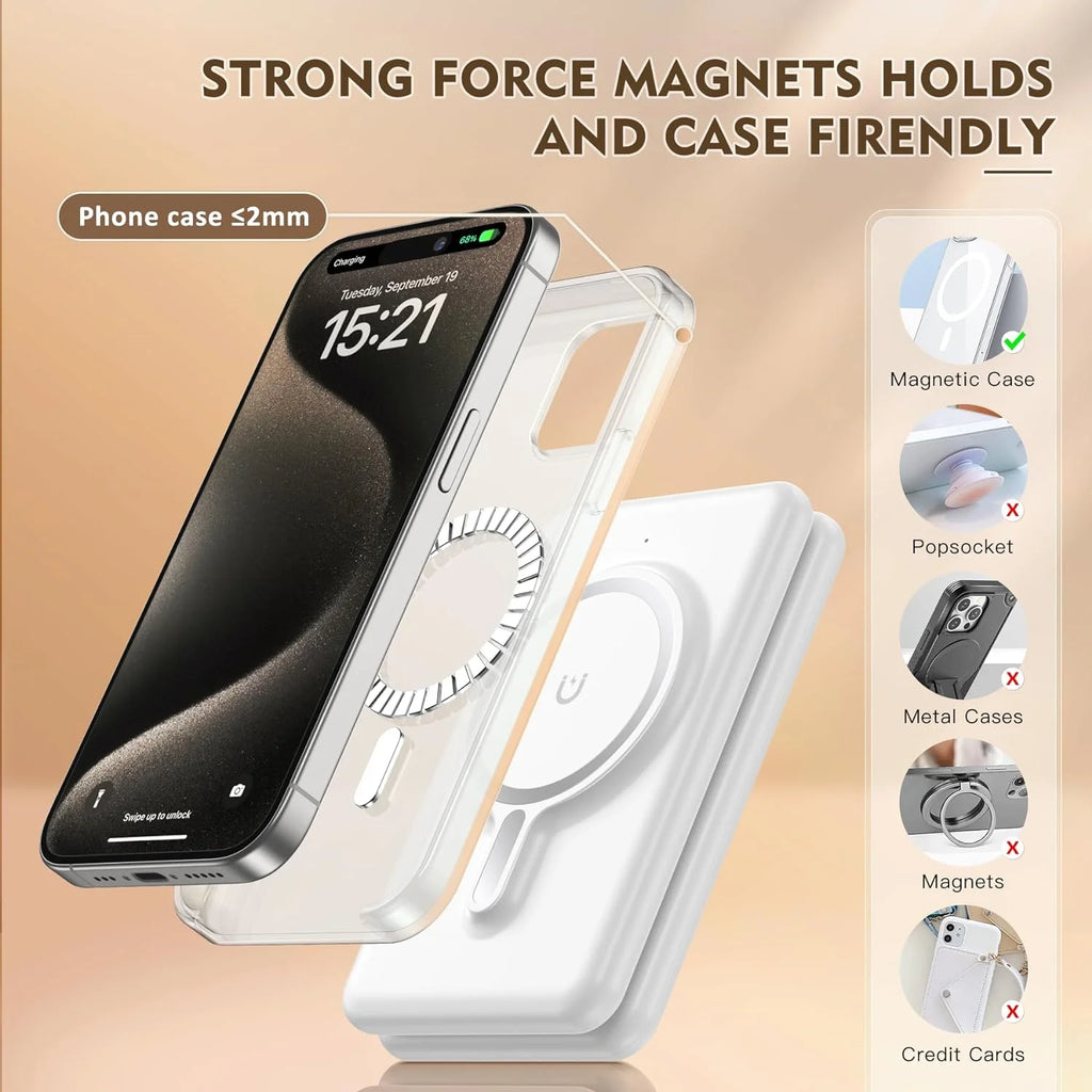 Magnetic Wireless Charger Compatible for Iphone: ETEPEHI Foldable 3 in 1 Fast Charging Compatible for Iphone, Charging Pad for Iwatch Series & Airpods