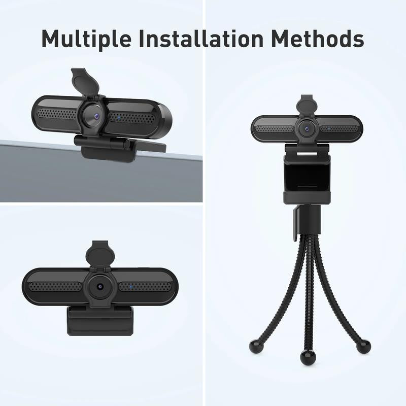 2K/1080P Webcam with 2 Microphones for Laptop Conference Streaming PC USB Web Ca
