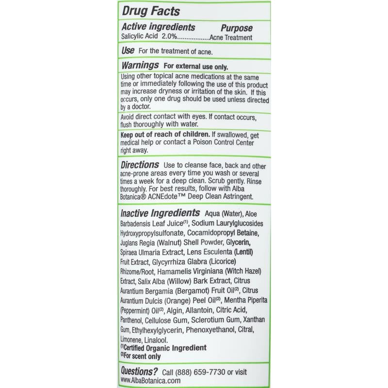 Acnedote Maximum Strength Face & Body Scrub, 8 Oz.