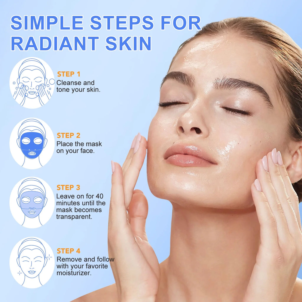 6 Pcs Collagen Deep Hydration Mask,Anti-Aging Hydrating Sleeping Mask for Moisturize, Firm & Enhance Skin Vitality