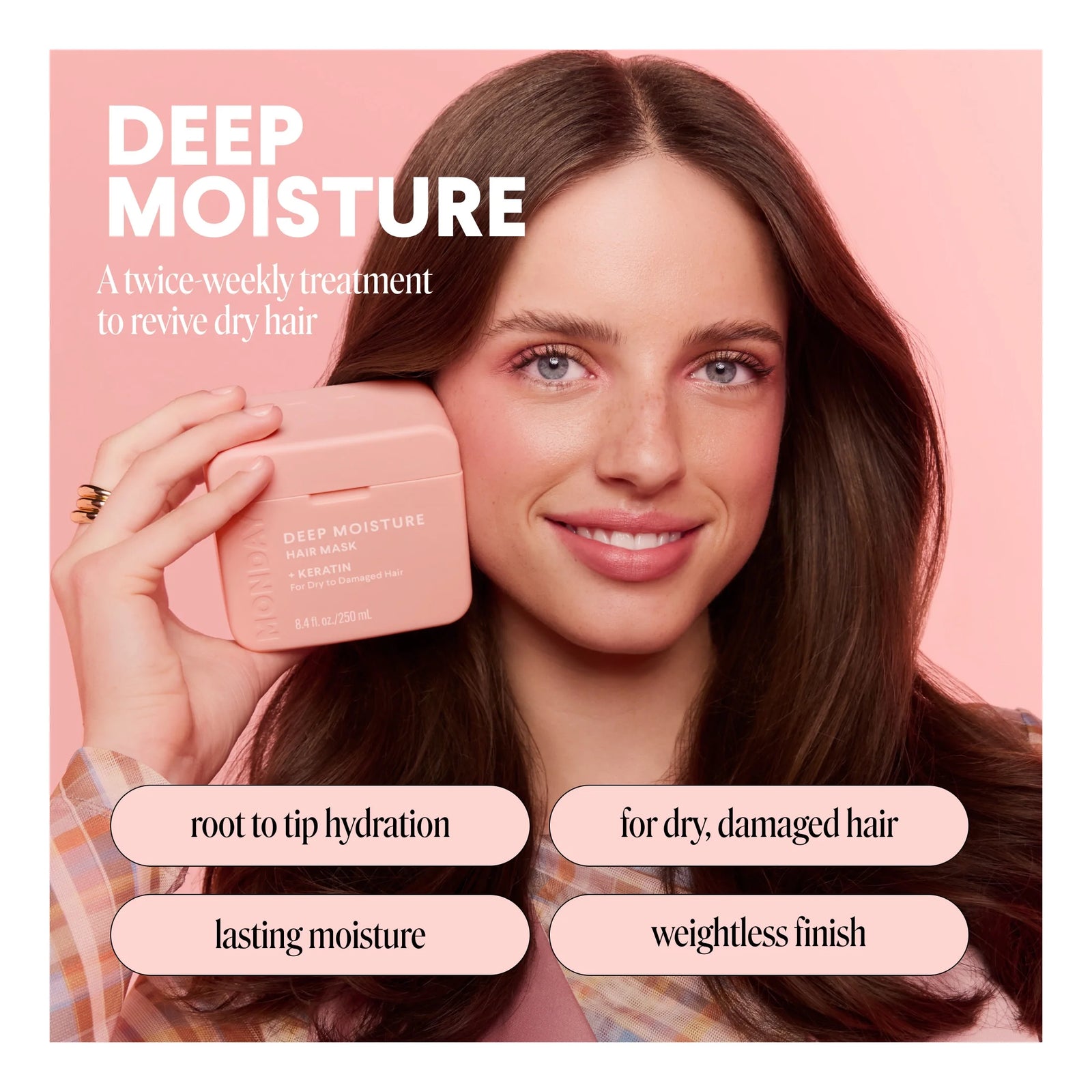 Deep Moisture Hair Mask, Strength Dry Damaged Hair, Keratin Shea Butter 8 Fl Oz