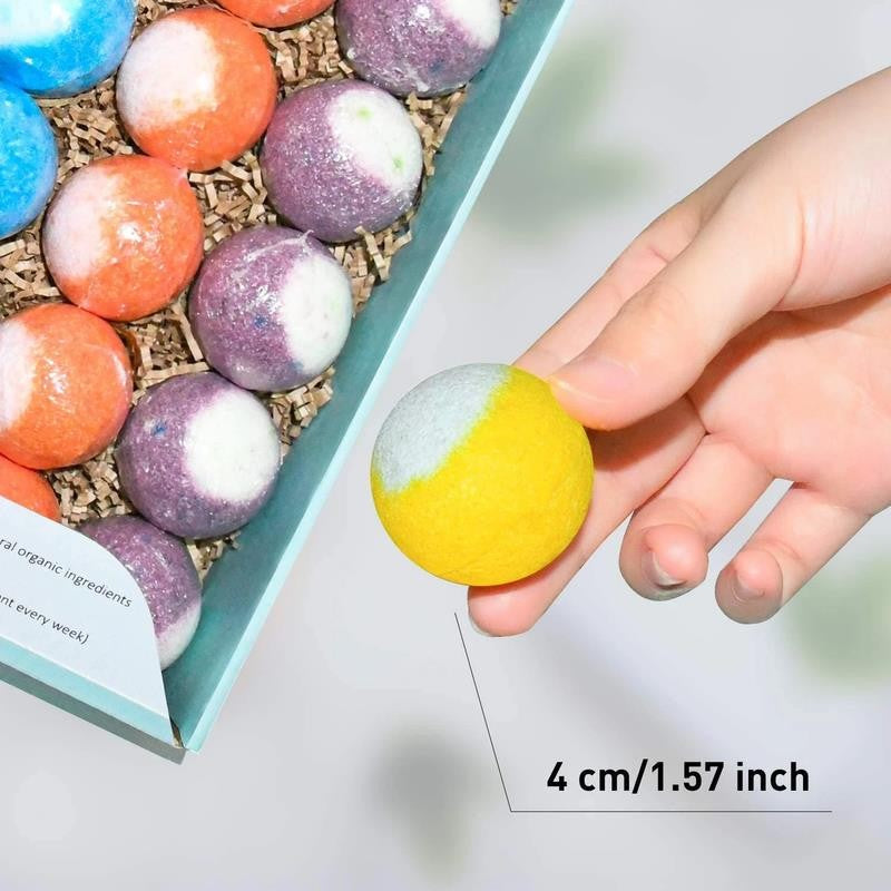 Bath Bombs, 30 Pcs Natural Organic Mini Bath Bombs Gift Set, Handmade with Rich