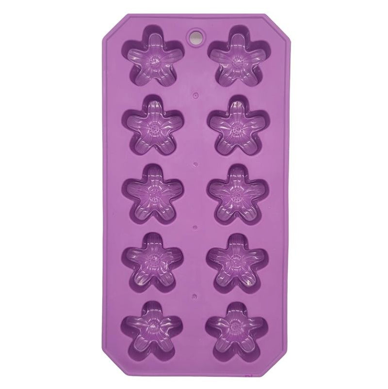 Flexible Thermoplastic 10-Cube Ice Cube Tray - Fun Flower Shapes 3 Pack