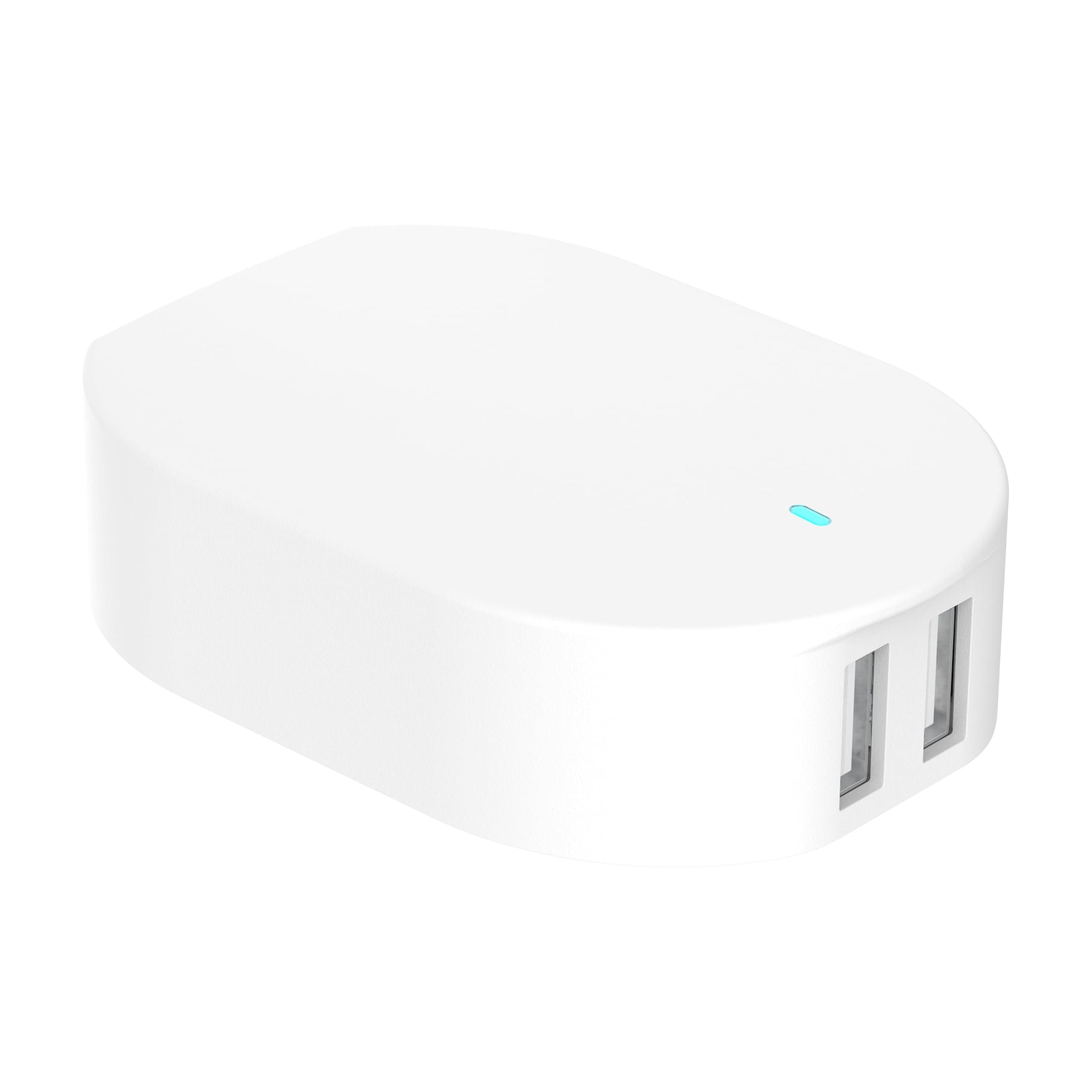 Onn 24W Dual USB-A Port Wall Charger with 3Ft USB-C to USB Cable, Foldable Plug, White - Compatible with Iphone 17/16/15 Series, Samsung Galaxy, Google Pixel, and More