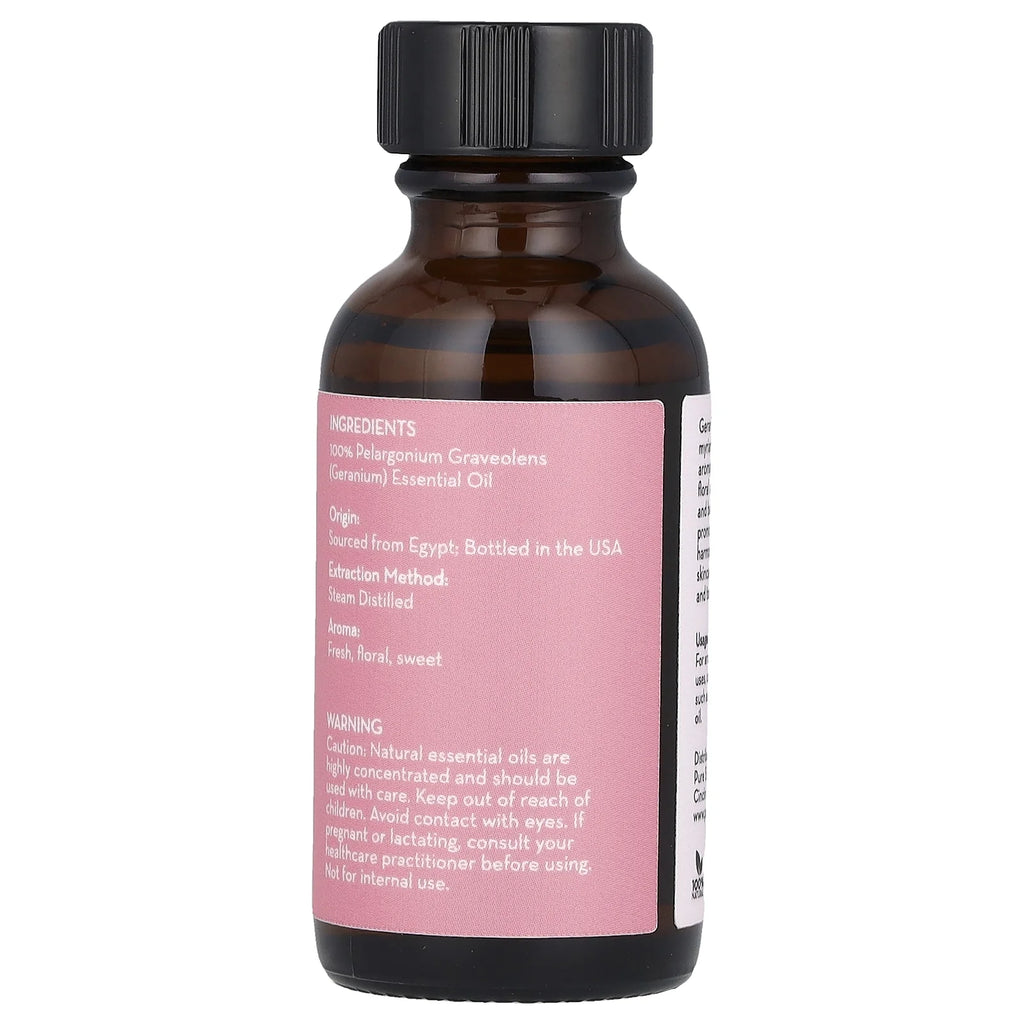 100% Pure Essential Oil, Geranium, 1 Fl Oz (30 Ml)