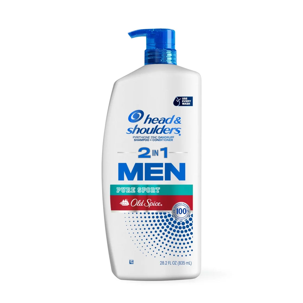 Head & Shoulders Men'S 2 in 1 Dandruff Shampoo and Conditioner, Old Spice Pure Sport, 28.2 Fl Oz