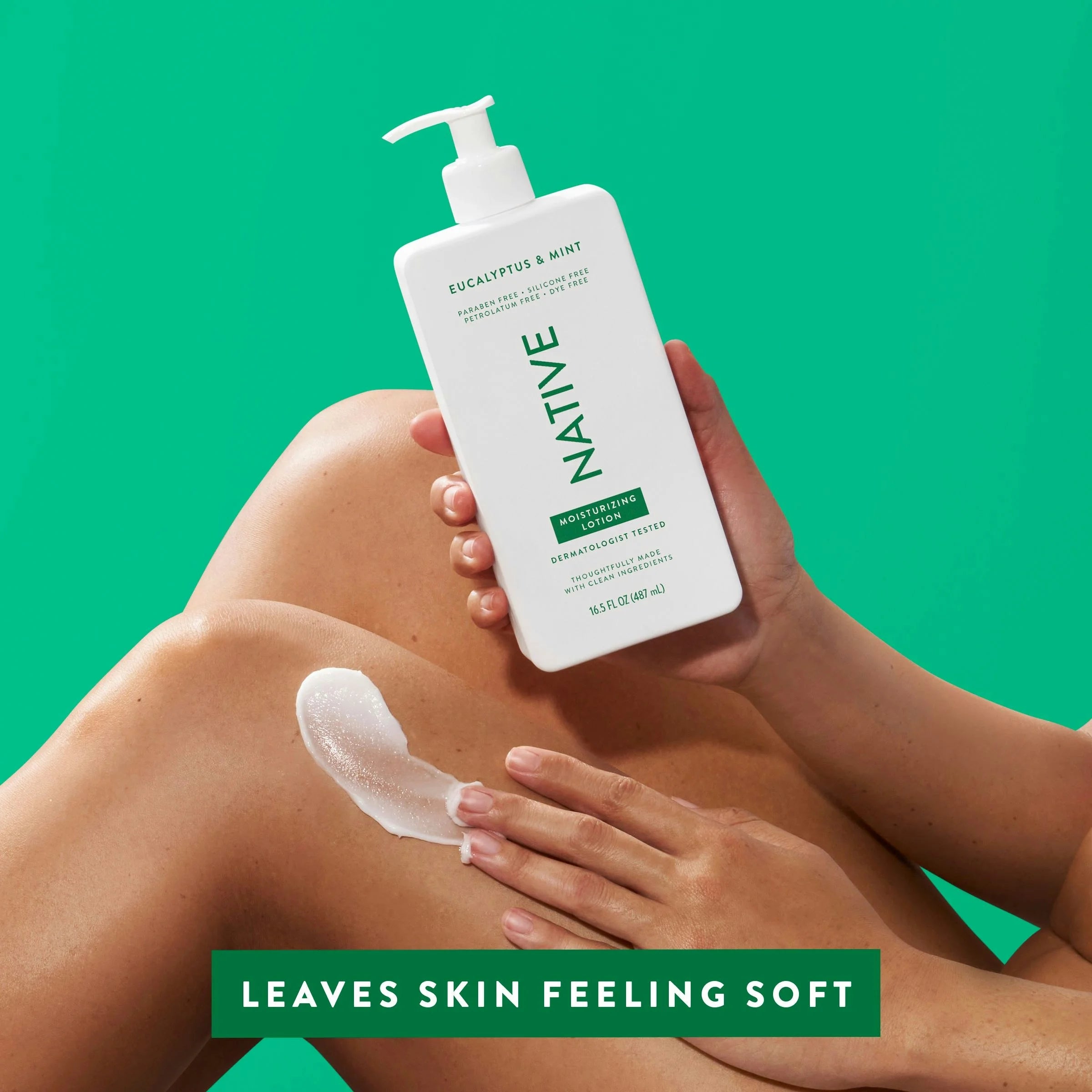 Native Moisturizing Hand & Body Lotion, Eucalyptus & Mint, Paraben Free, for Women and Men, 16.5 Fl Oz