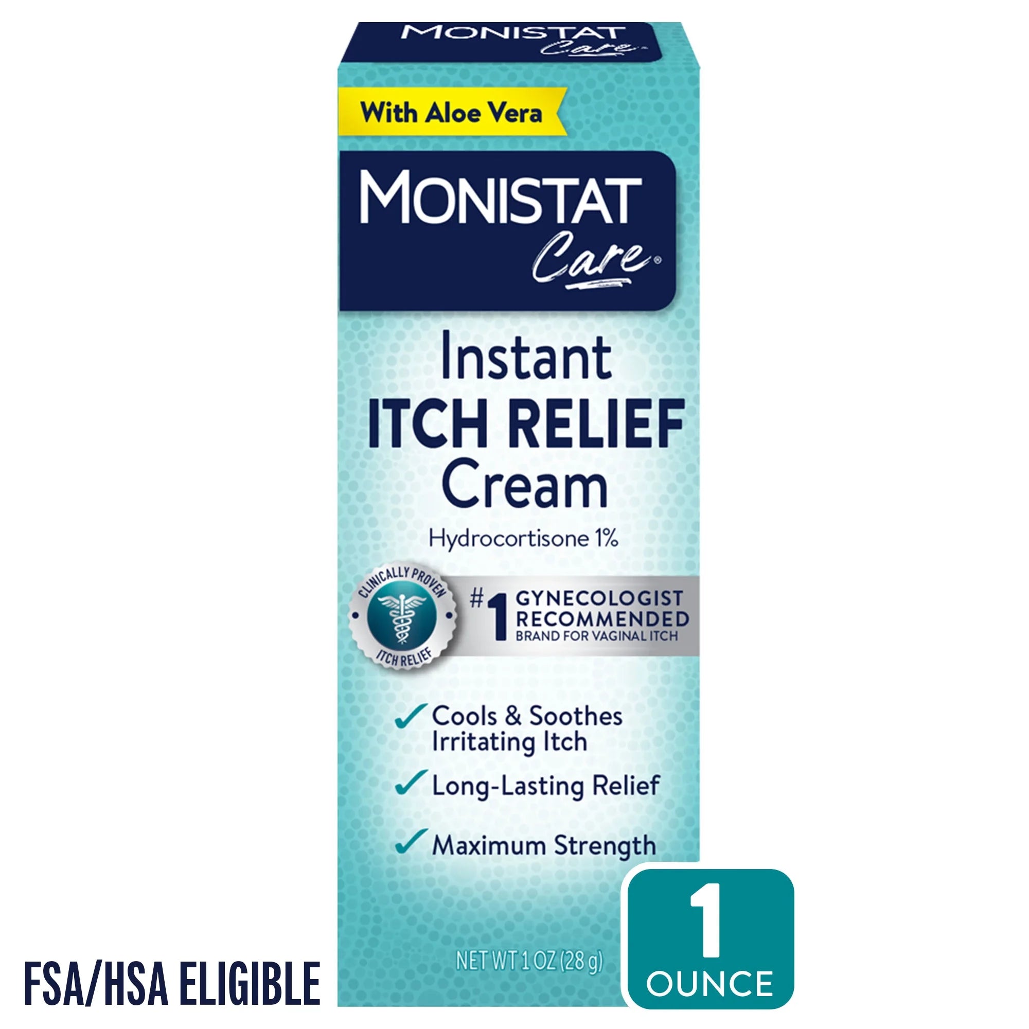 (3 Pack) Monistat Instant Itch Relief Cream for Women, Maximum Strength Feminine Itch Care, 1 Oz