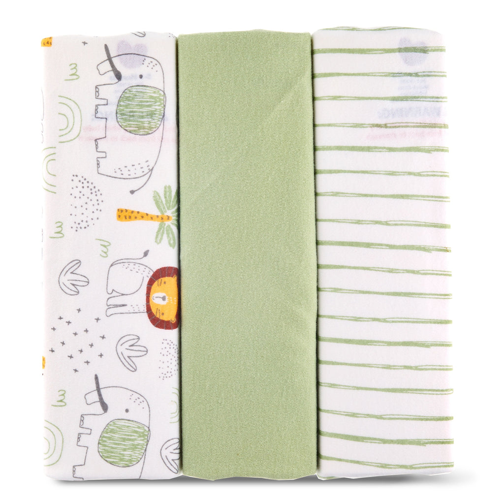 Parent'S Choice 100% Cotton 3-Pack Adjustable Baby Wrap Swaddles for Boys or Girls, Jungle Print, 22" X 27"