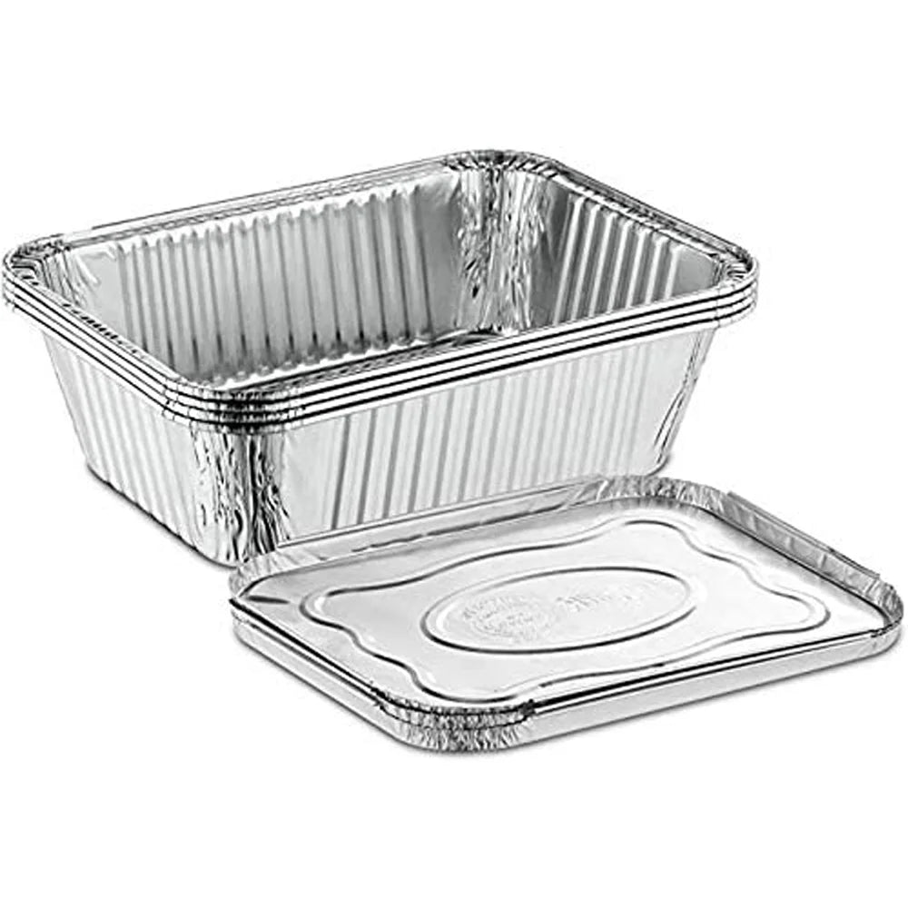10 Pack 9" X 13" Half Size Disposable Aluminum Foil Pans with Lids Take-Out Con