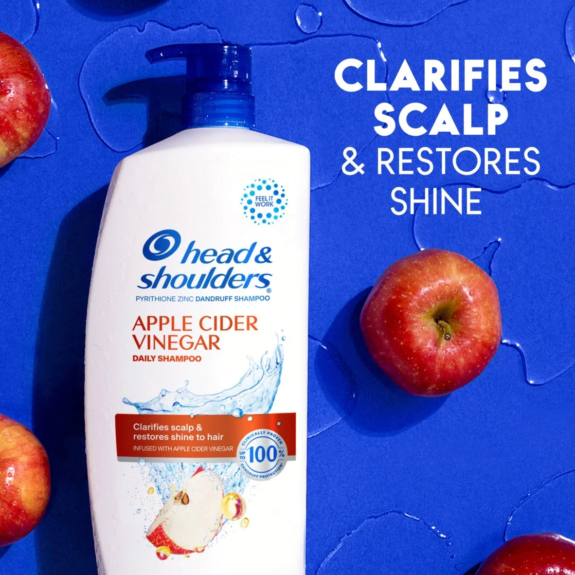 Head and Shoulders Dandruff Shampoo, Apple Cider Vinegar, 28.2 Fl Oz
