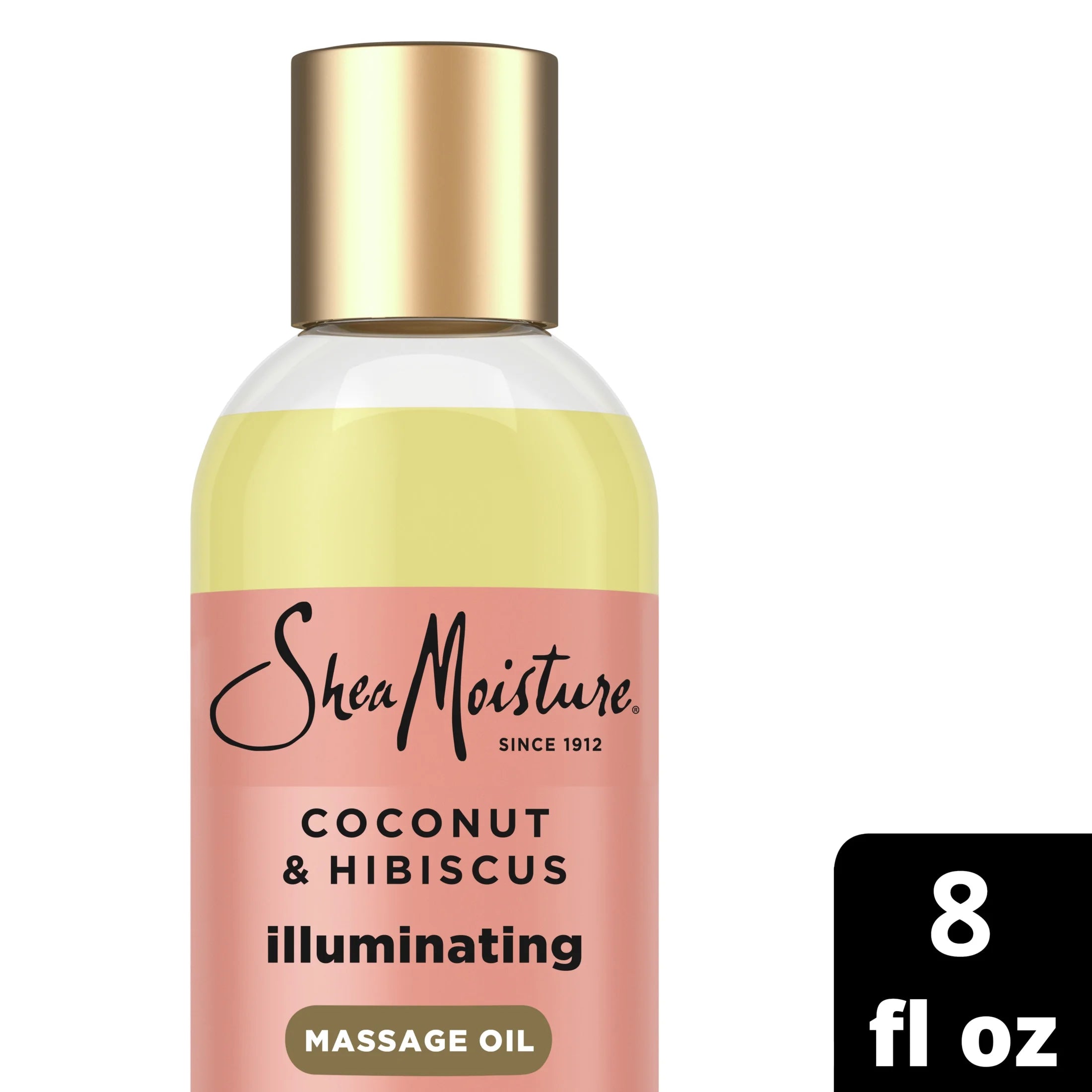 Sheamoisture Bath, Body & Massage Oil Coconut & Hibiscus for Dry Skin, 8 Oz