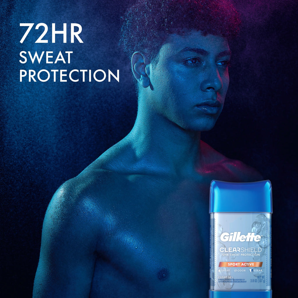 Antiperspirant Deodorant for Men, Clear Gel, Sport Active, Twin Pack, 3.8 Oz