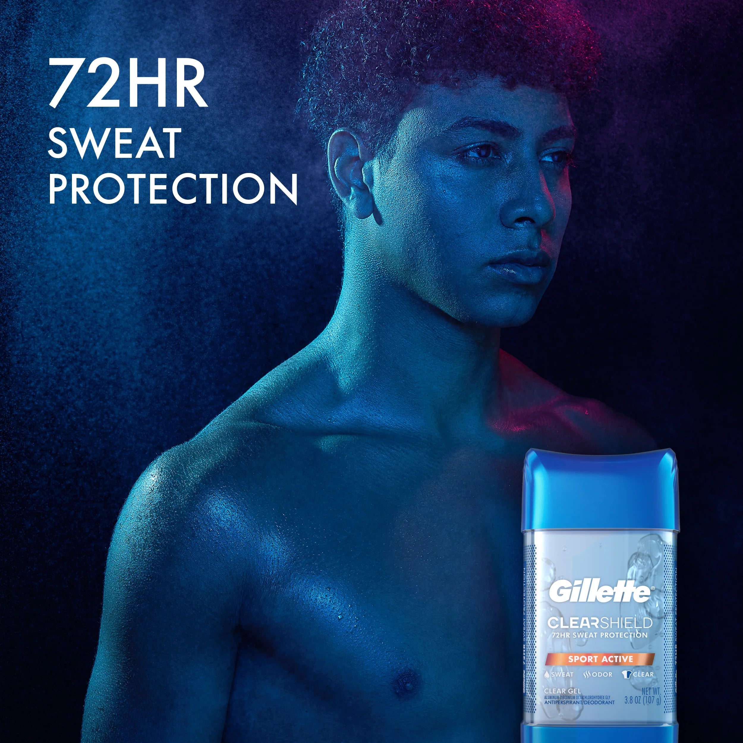 Antiperspirant Deodorant for Men, Clear Gel, Sport Active, Twin Pack, 3.8 Oz