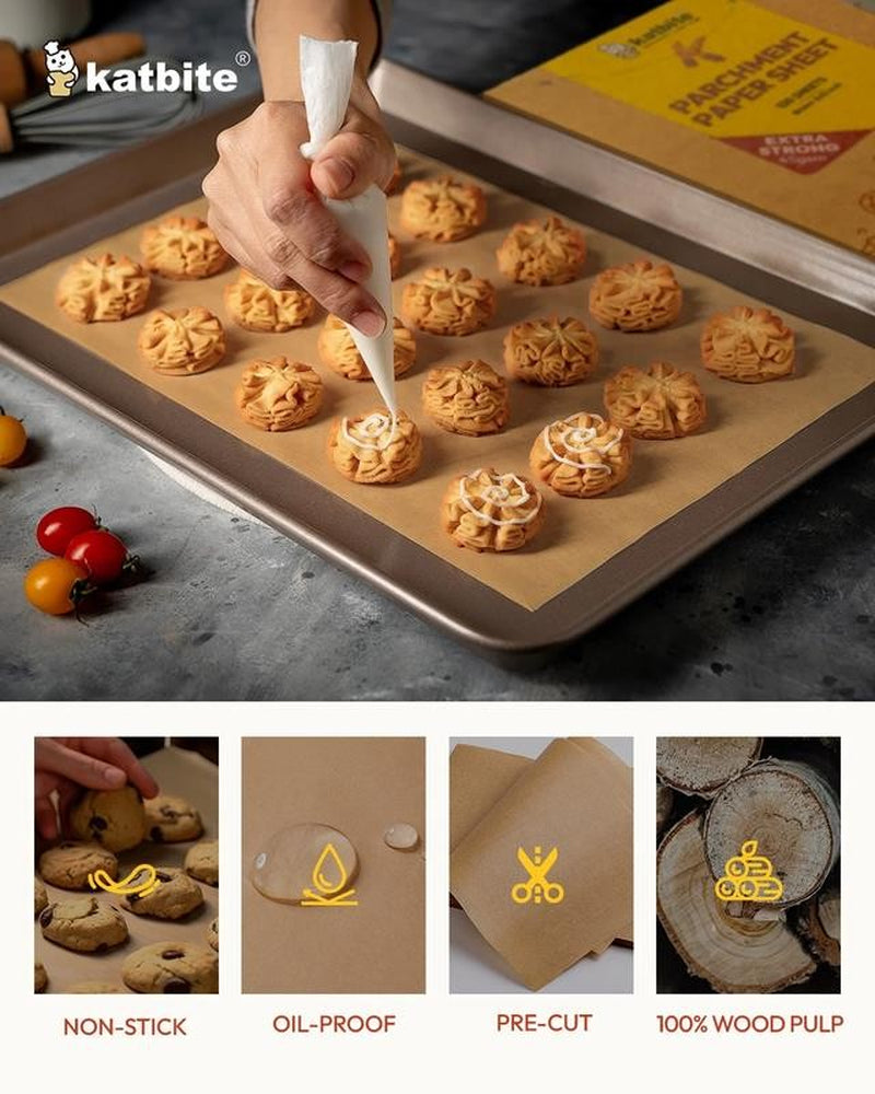120Pcs 8X12 Inches Heavy Duty Parchment Paper Sheets for Baking