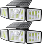 2 Pack Solar Lights Outdoor,156Led 2500LM Solar Flood Lights Waterproof,Mot