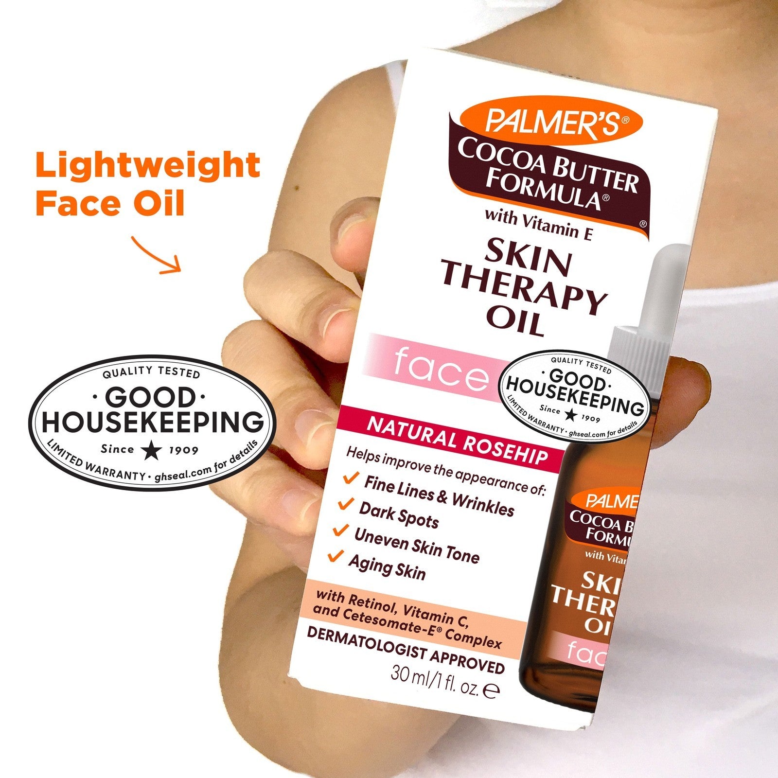 Cocoa Butter Formula Rosehip Fragrance Skin Therapy Oil for Face, 1 Fl Oz