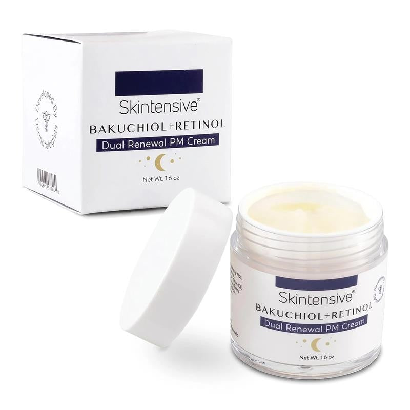 Bakuchiol + Retinol Dual Renewal PM Cream Unscented Facial Moisturizer Cream 1.6