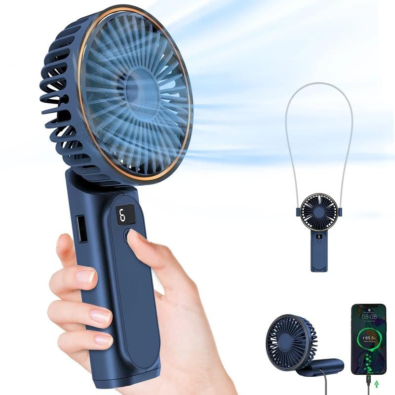 Frsara Portable Handheld Mini Fan, Neck Fan, 4000Mah Desk Fan, 180° Adjustable,