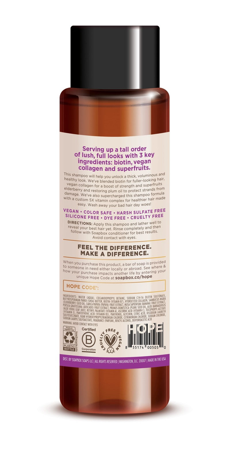 Biotin & Superfruit Volumizing Shampoo with Elderberry and Plum Oil, 16 Fl Oz