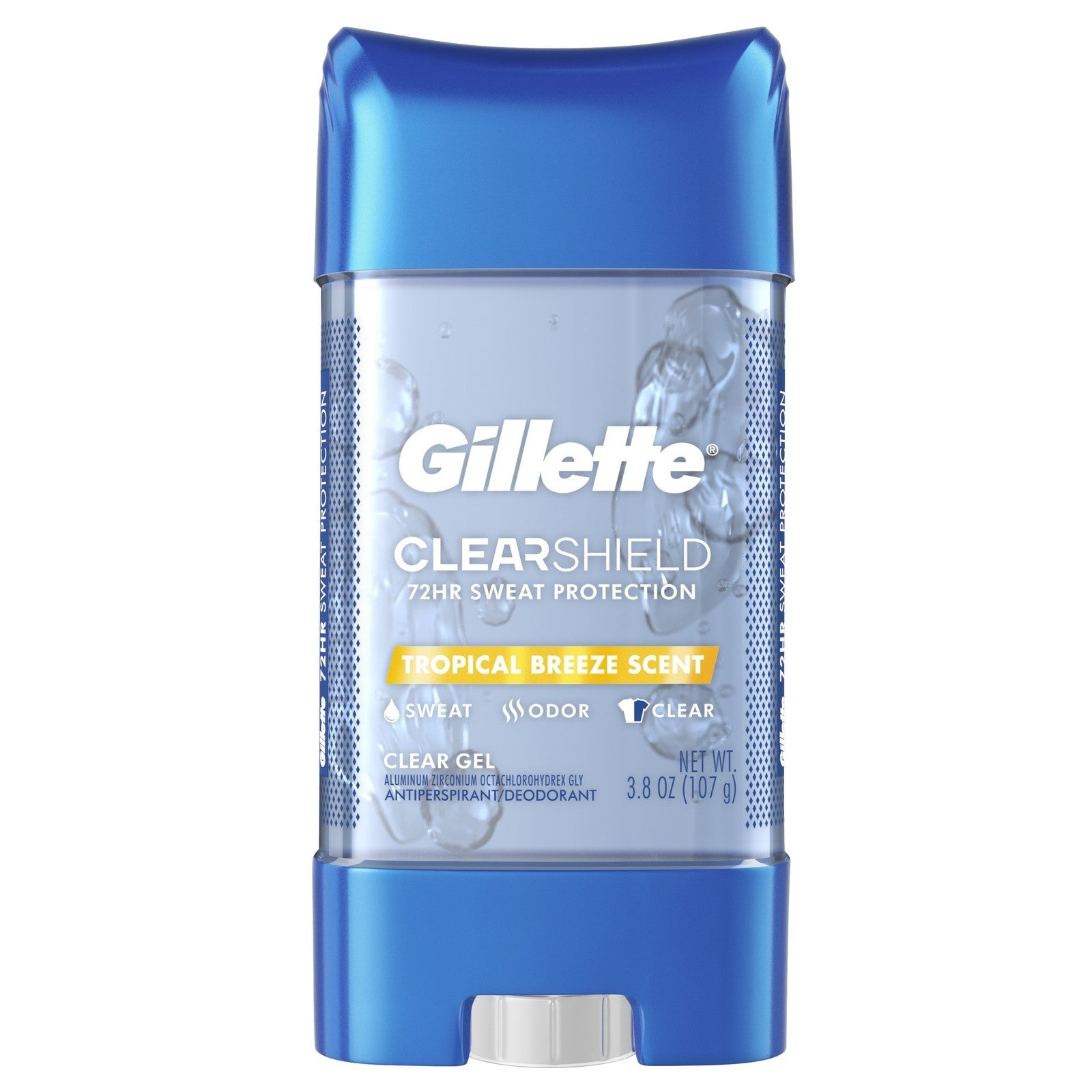 Clear Gel Antiperspirant and Deodorant for Men Tropical Breeze Scent 3.8 Oz