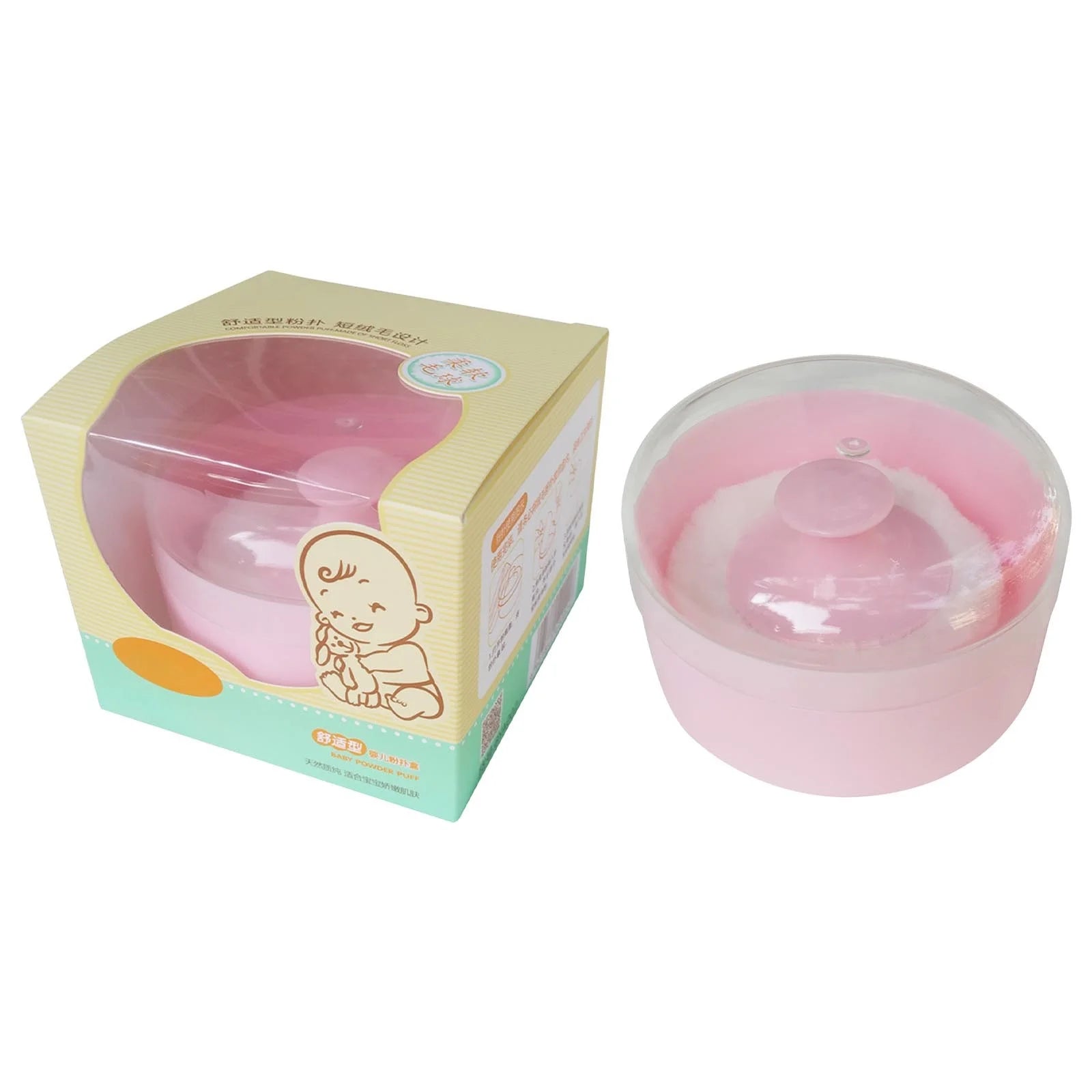Baby Powder Natural Hair & Body Mist Spray, Portable Body Powder Puff and Container, Baby Powders Dispenser Container for Bath and Travel