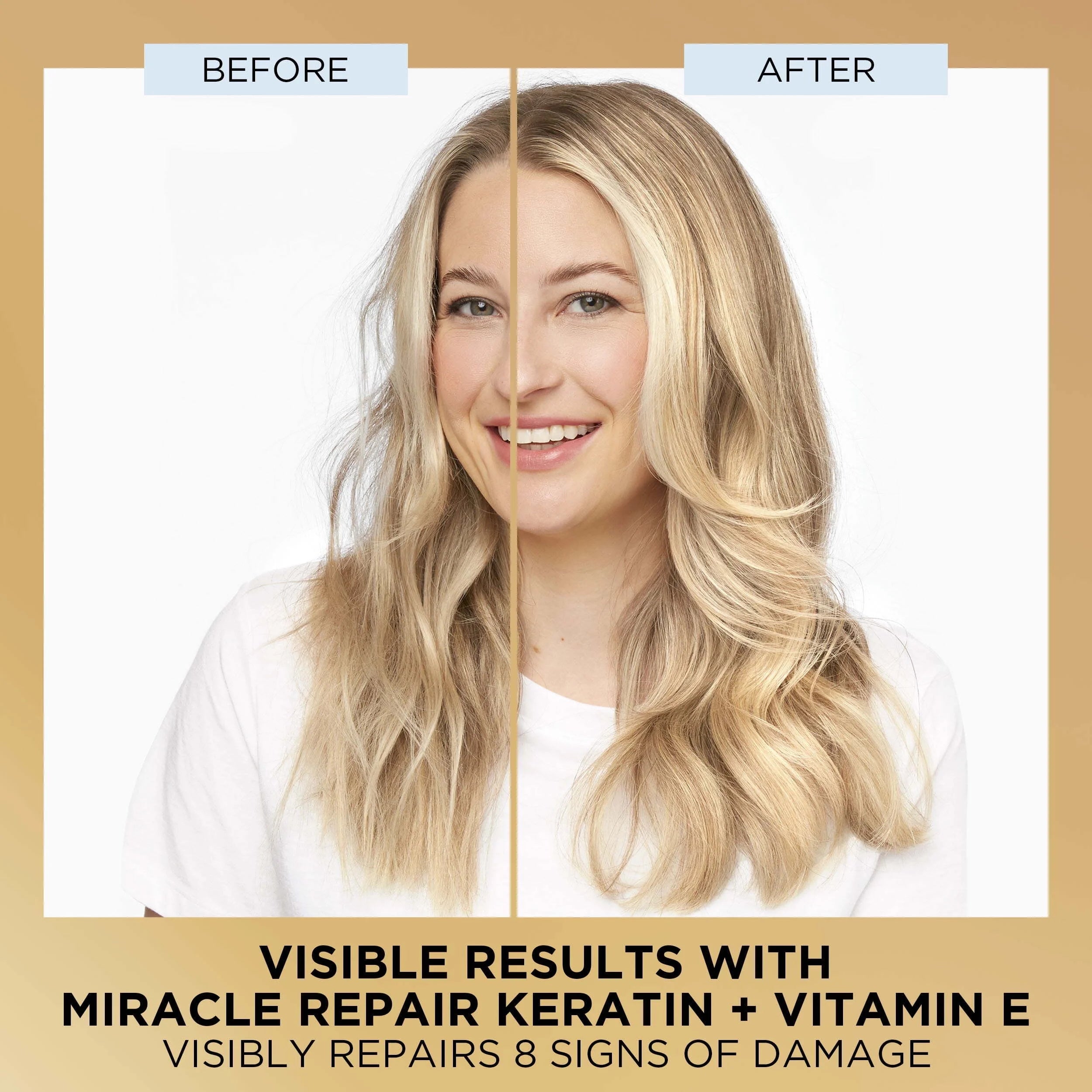 Pantene Sulfate-Free Pro-V Miracles Bond Repair Keratin + Vitamin E Shampoo, 13.5Oz and Miracle Rescue Deep Repair Conditioner, 8Oz, for All Hair Types