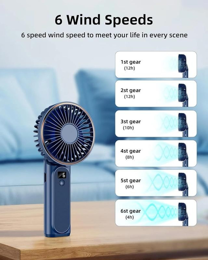 Frsara Portable Handheld Mini Fan, Neck Fan, 4000Mah Desk Fan, 180° Adjustable,