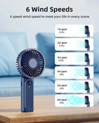 Frsara Portable Handheld Mini Fan, Neck Fan, 4000Mah Desk Fan, 180° Adjustable,