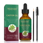 Murara Organic Castor Oil for Hair Care,Fade Fine Lines and Wrinkles, Pure Cold Pressed Castor Oil for Hair,Eyelashs,Eyebrows,Face and Skin Care