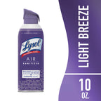Lysol® Air Sanitizer Spray, for Air Sanitization and Odor Elimination, Light Breeze Scent, 10 Fl. Oz