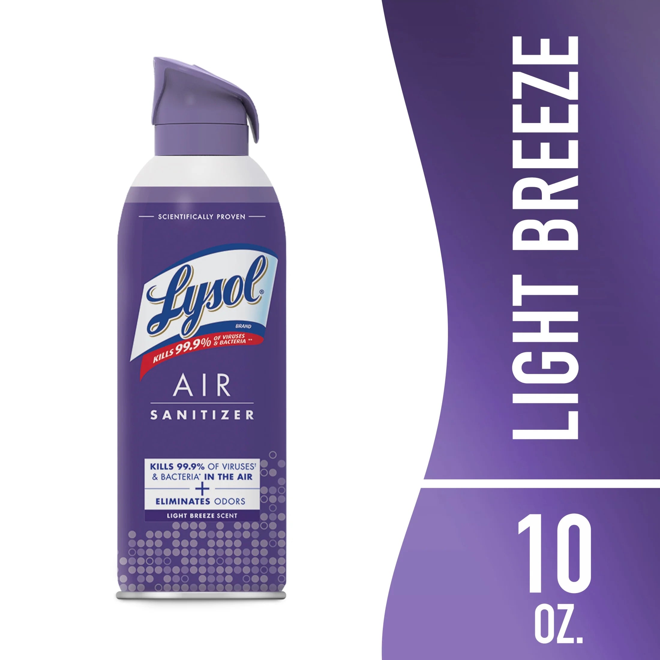 Lysol® Air Sanitizer Spray, for Air Sanitization and Odor Elimination, Light Breeze Scent, 10 Fl. Oz