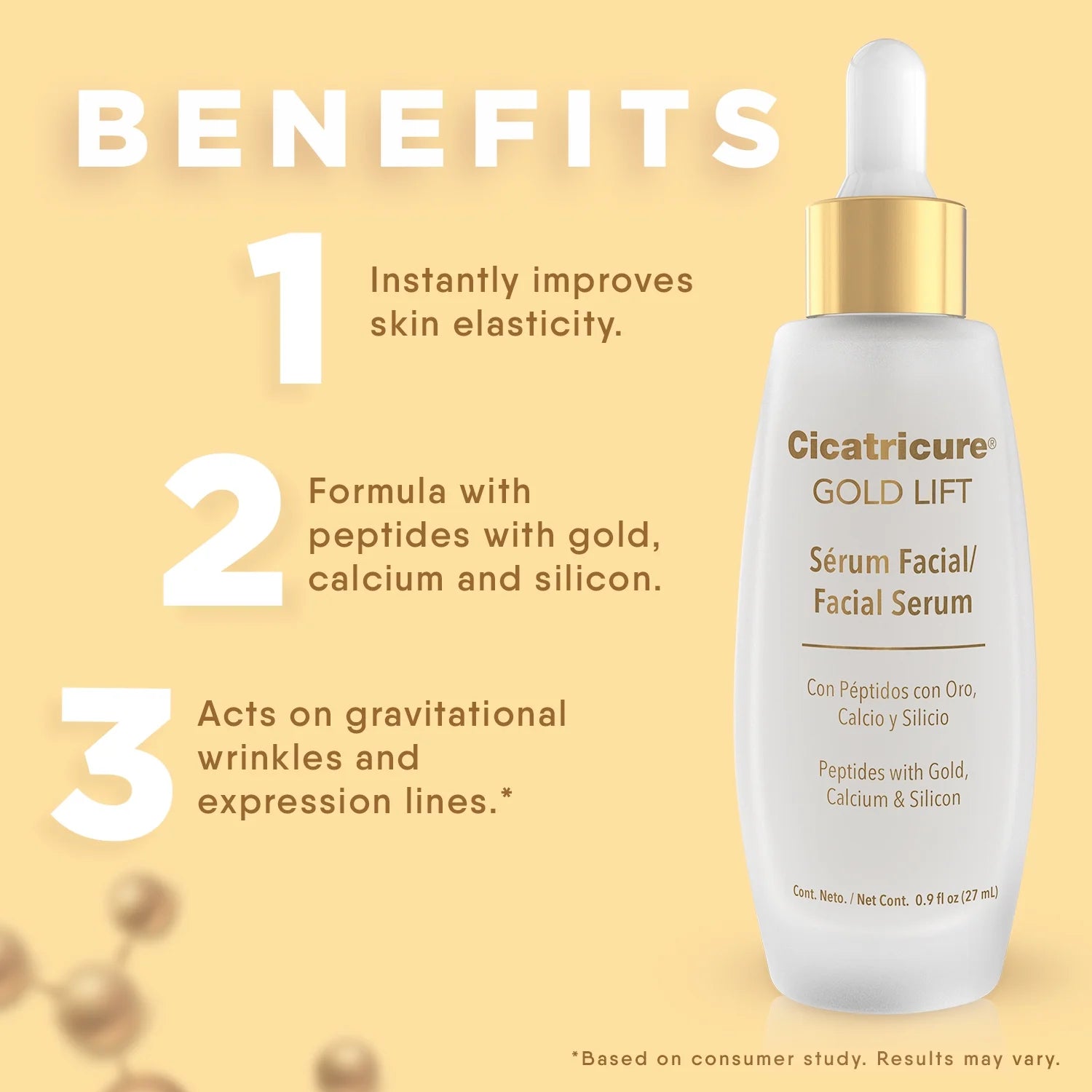 Gold Lift Facial Serum with Lifting Effect, anti Aging Skin Care, Hydrating, 0.9