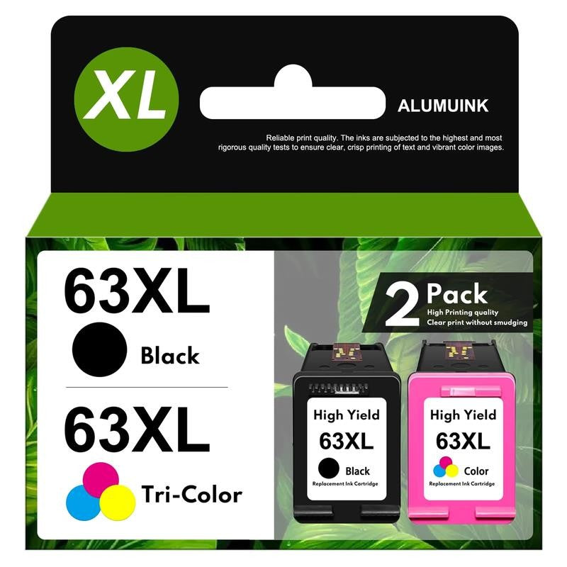 63XL Ink Cartridge Combo Pack Compatible for HP 63 Ink 63XL Ink Cartridges Black