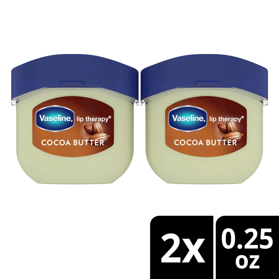 Vaseline Lip Therapy Lip Balm Cocoa Butter, Mini 0.25 Oz 2 Pack