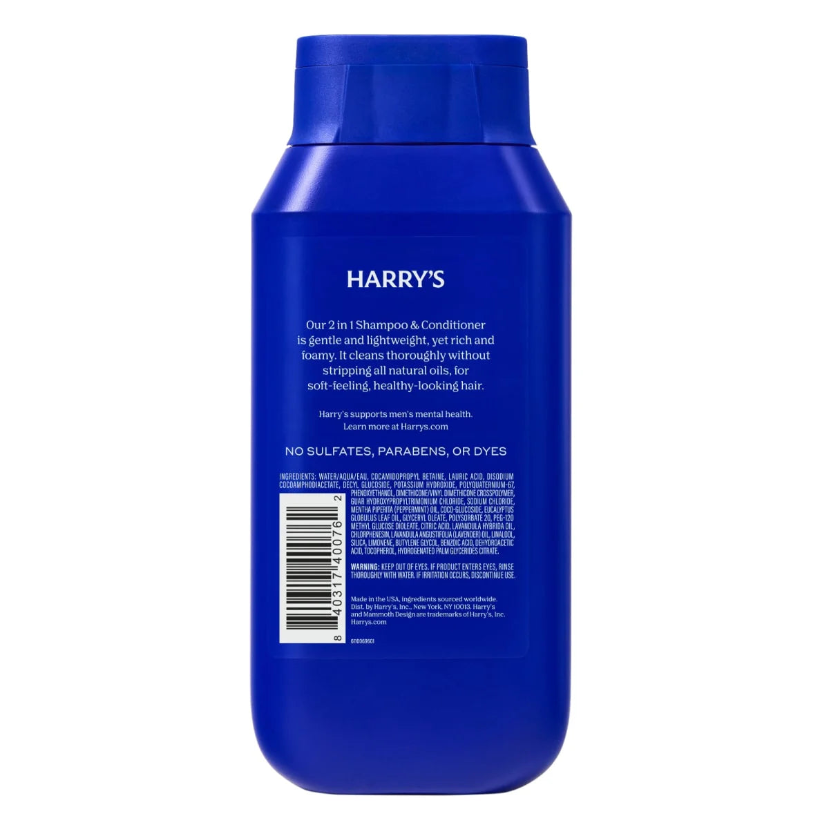Harry'S Men'S 2 in 1 Shampoo and Conditioner, Original Aspen Scent, 14 Fl Oz