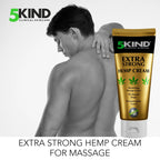 5Kind Extra Strong Hemp Cream 3.38 Fl Oz - High Strength Hemp Formula for Neck,