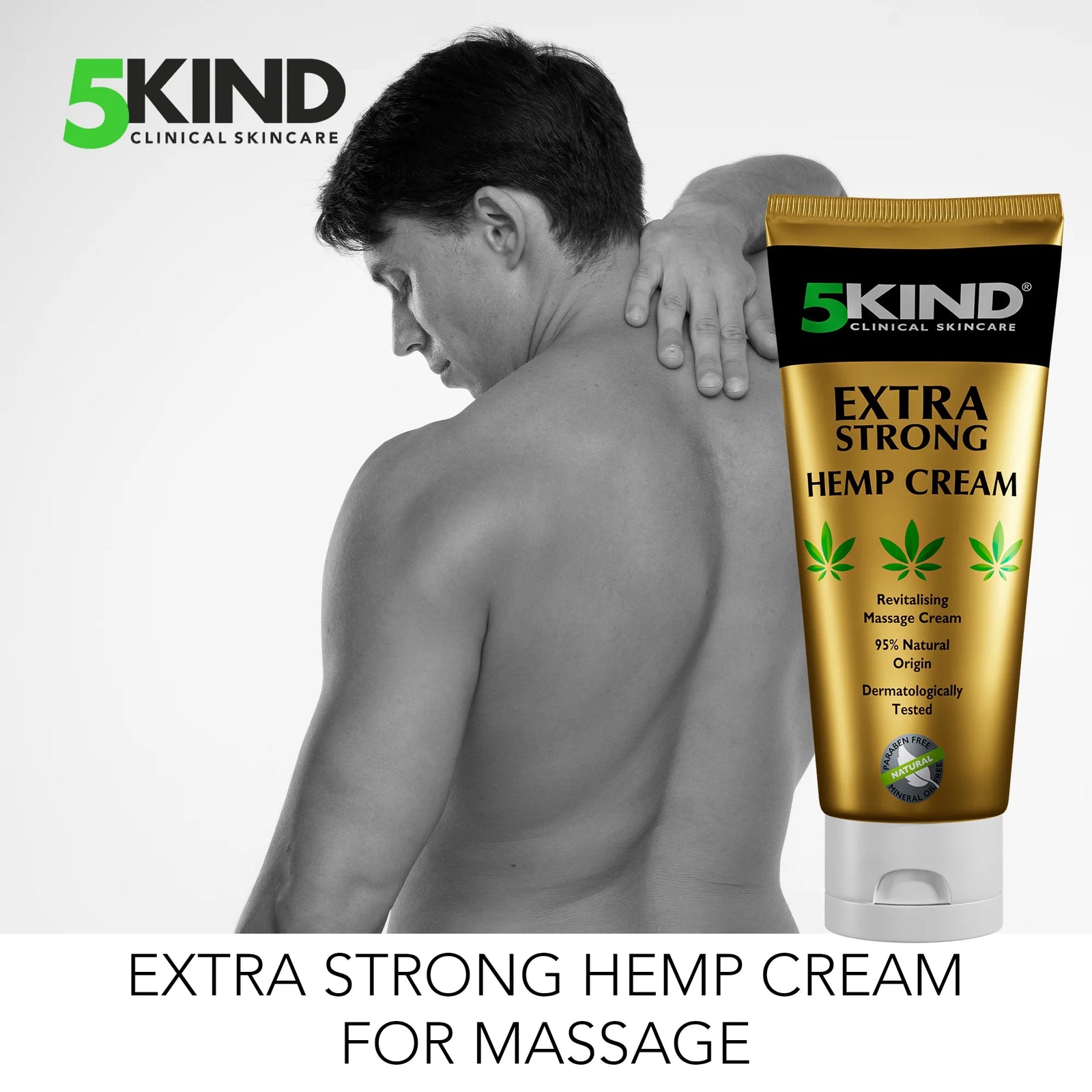 5Kind Extra Strong Hemp Cream 3.38 Fl Oz - High Strength Hemp Formula for Neck,
