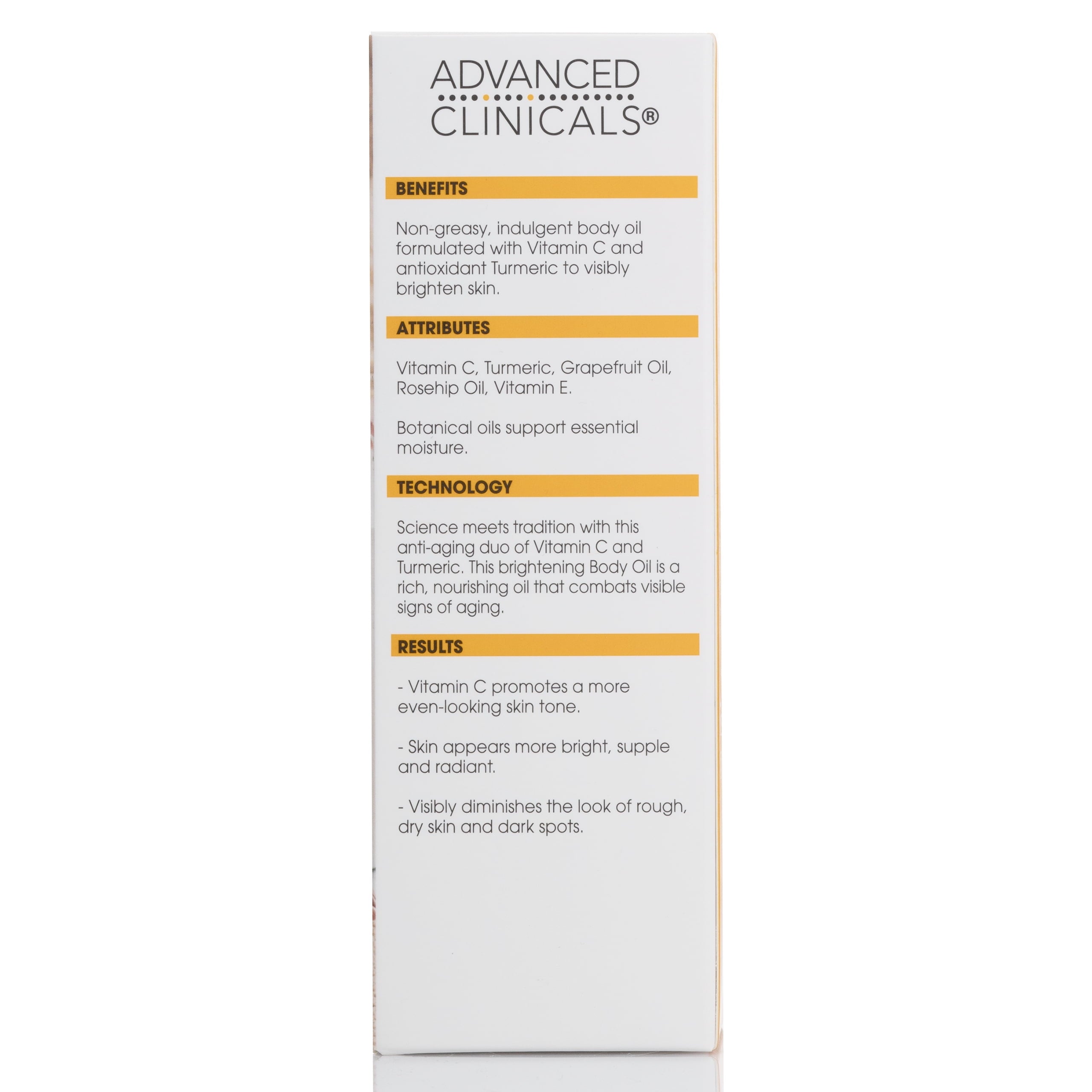 Advanced Clinicals Vitamin C Body Oil 3.8 Fl Oz