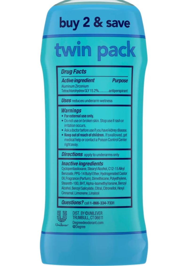 Antiperspirant Deodorant for Women Shower Clean, 2.6 Oz 2 Count