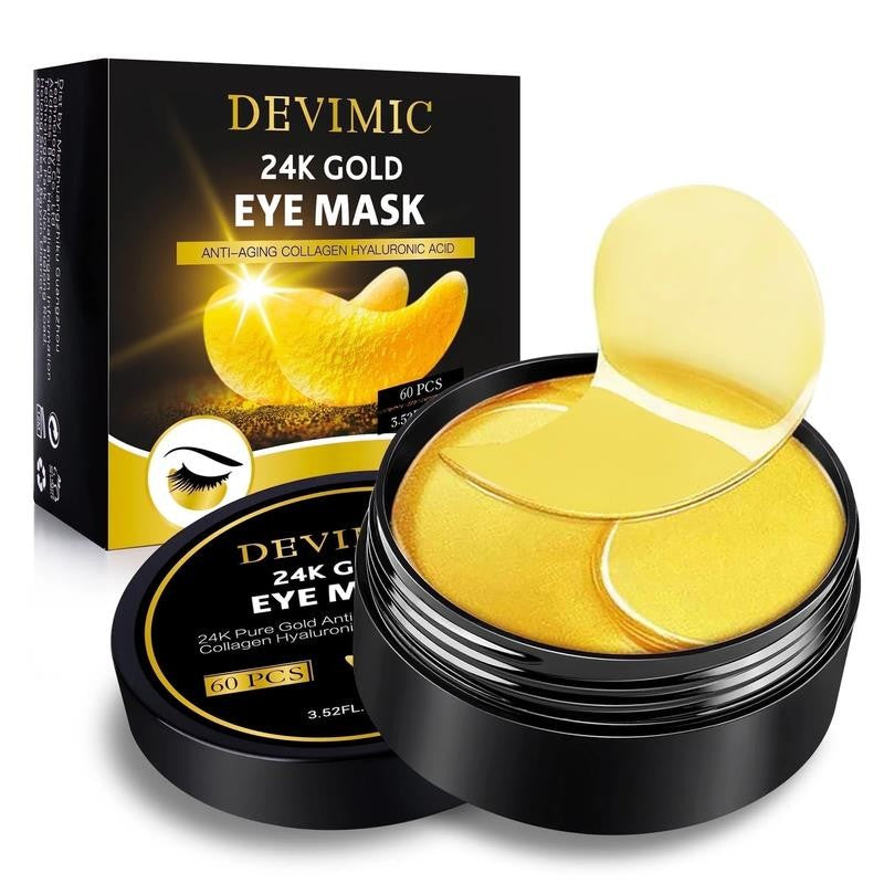 Golden Eye Mask, 30 Pairs under Eye Masks for Dark Circles and Puffiness, Under