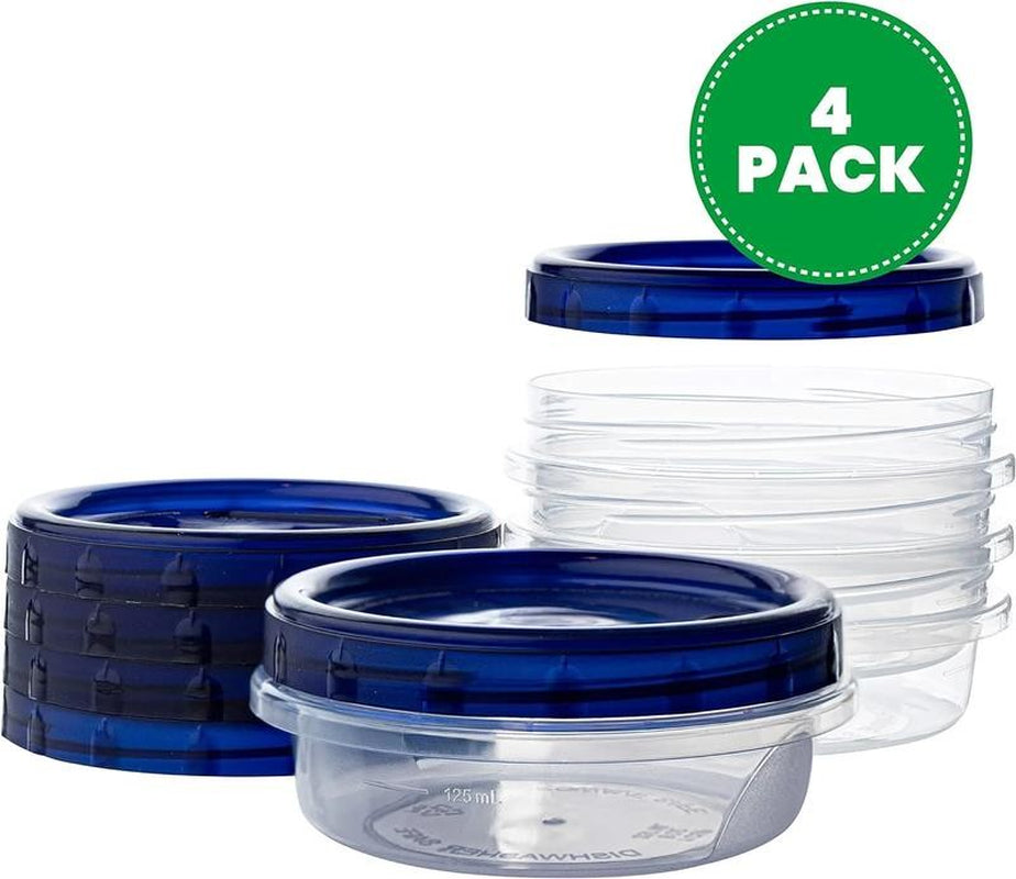 Clear Deli Containers with Lid Reusable Small Plastic Container Set, 4-Pack 8 Oz