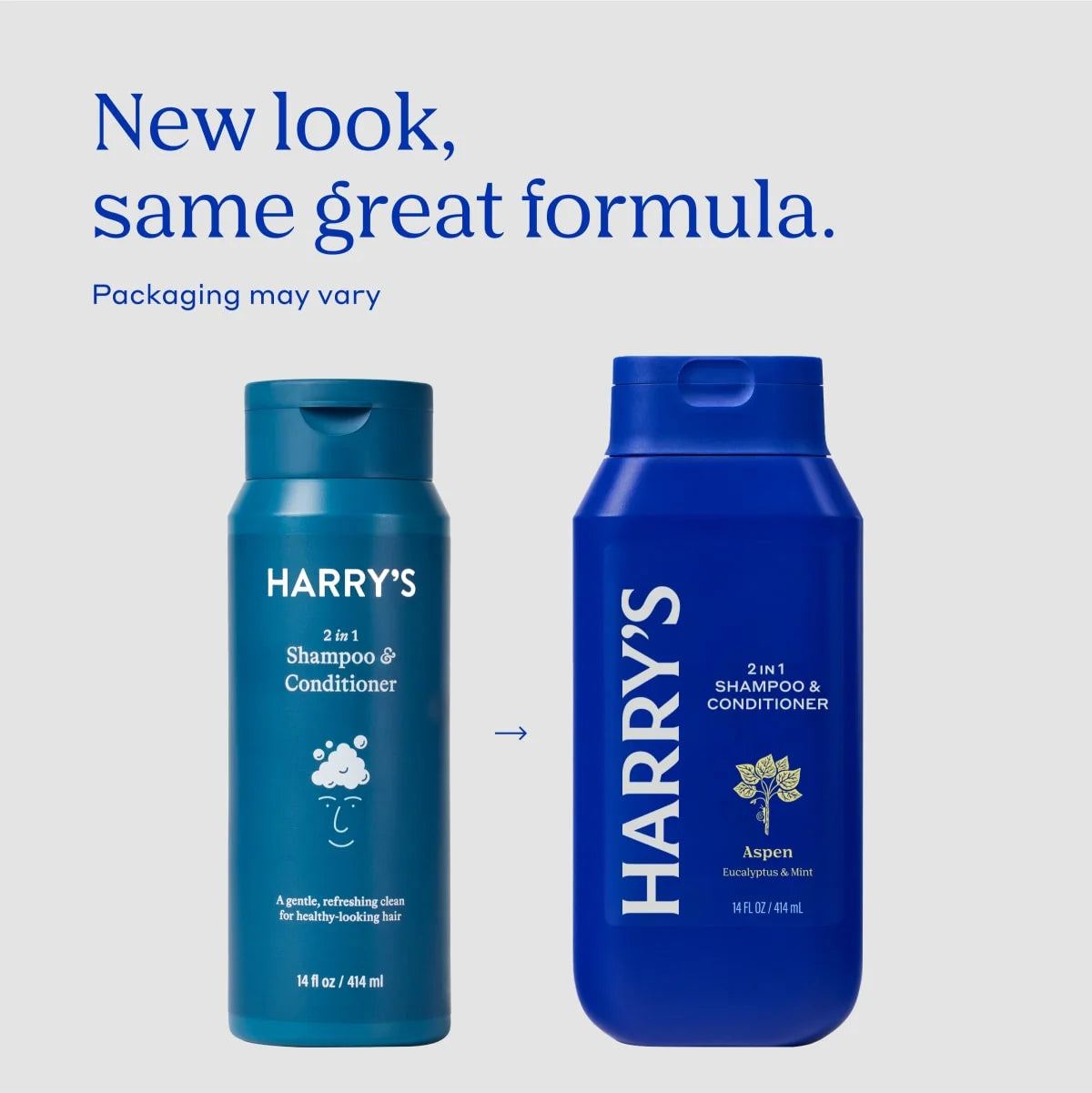 Harry'S Men'S 2 in 1 Shampoo and Conditioner, Original Aspen Scent, 14 Fl Oz
