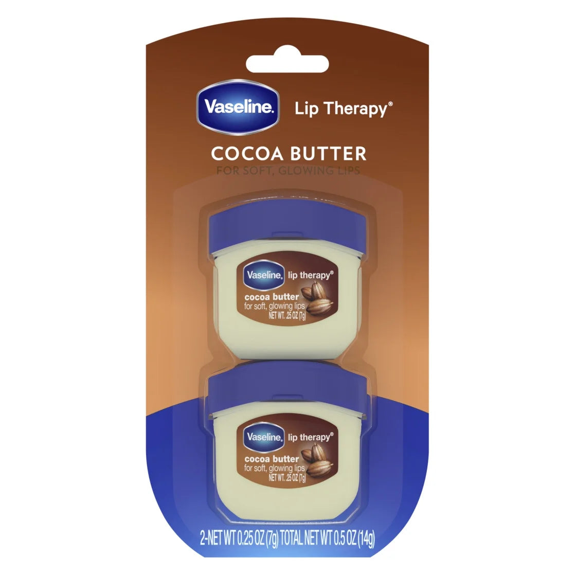 Vaseline Lip Therapy Lip Balm Cocoa Butter, Mini 0.25 Oz 2 Pack