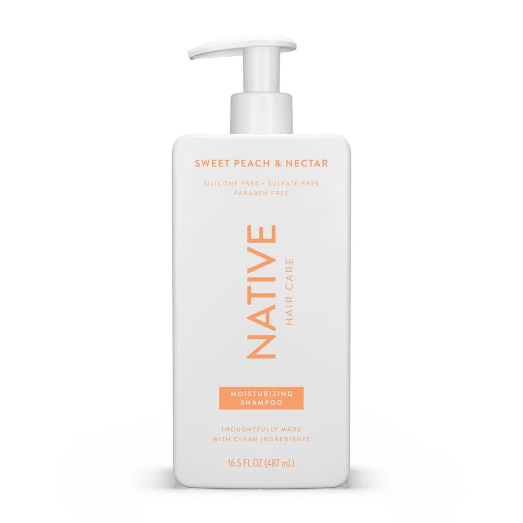 Native Moisturizing Shampoo, Sweet Peach & Nectar, Sulfate & Paraben Free, 16.5 Oz