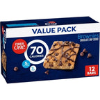 (4 Pack) 70 Calorie Brownies, Chocolate Chip Cookie, 2G Sugar, Value Pack, 12 C
