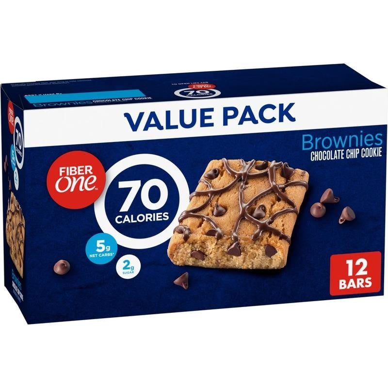 (4 Pack) 70 Calorie Brownies, Chocolate Chip Cookie, 2G Sugar, Value Pack, 12 C