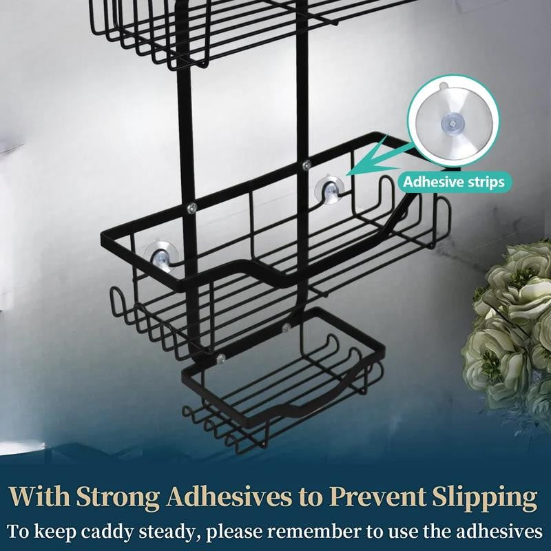 Anti-Swing Hanging Shower Caddy, over Head Shower Organizer Rustproof with Hooks