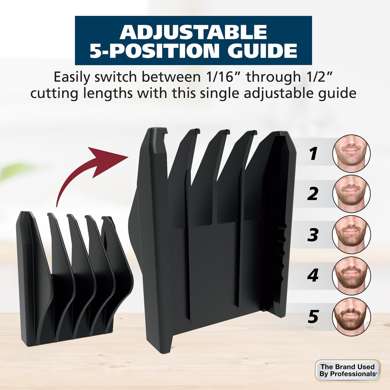 All in One Rechargeable Beard, Mustache, Detail Trimmer for Men, Black, 05644
